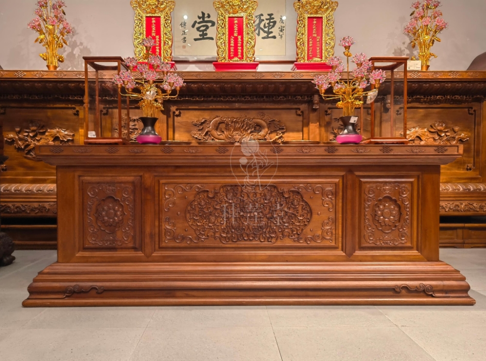 弥勒佛供桌  缅甸柚木